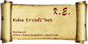 Kuba Erzsébet névjegykártya