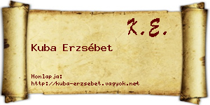 Kuba Erzsébet névjegykártya